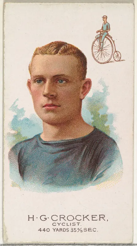 H.G. Crocker, Cyclist, from World's Champions, Series 2 (N29) for Allen & Ginter Cigarettes Wall Art by Allen & Ginter - High-Resolution Digital Print
