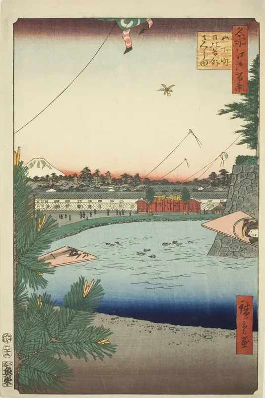 Hibiya and Soto-Sakurada from Yamashita-cho (Yamashita-cho Hibiya Soto-Sakurada), from the series "One Hundred Famous Views of Edo (Meisho Edo hyakkei)"
