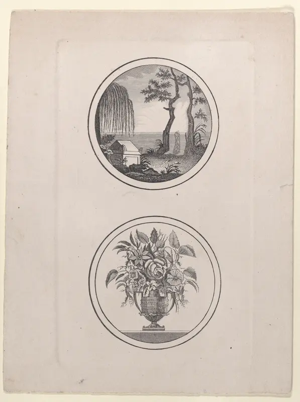 Hidden silhouette of Napoleon visiting his tomb; vase of flowers Wall Art by Anonymous - High-Resolution Digital Print