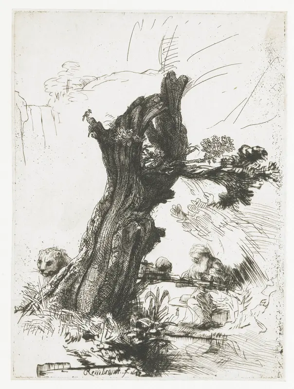 Hieronymus bij de knotwilg Wall Art by Unknown - High-Resolution Digital Print