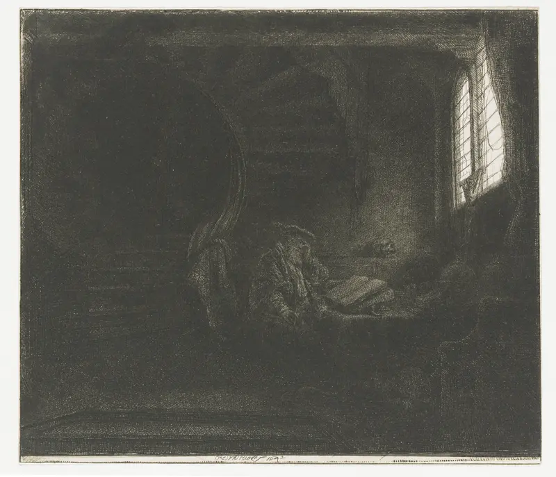 Hieronymus in een donker vertrek Wall Art by Unknown - High-Resolution Digital Print