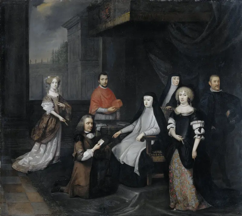 Hieronymus van Beverningk (1614-90). Nederlands buitengewoon ambassadeur, wordt in geheime audiëntie ontvangen door de Spaanse koningin-regentes Maria-Anna van Oostenrijk, 2 maart 1671 Wall Art by Caspar Netscher - High-Resolution Digital Print