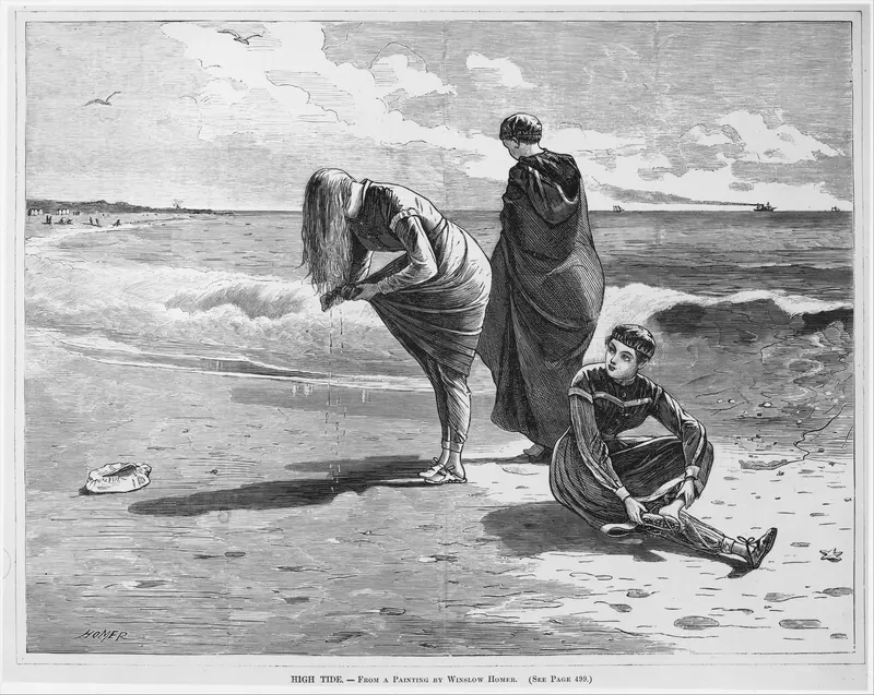 High Tide (from "Every Saturday," Vol. I, New Series) Wall Art by Winslow Homer - High-Resolution Digital Print