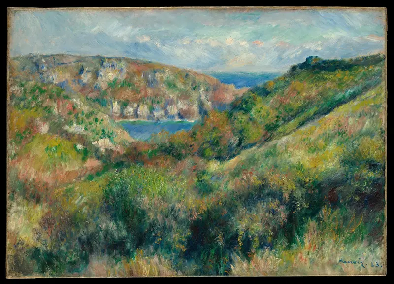 Hills around the Bay of Moulin Huet, Guernsey Wall Art by Auguste Renoir - High-Resolution Digital Print