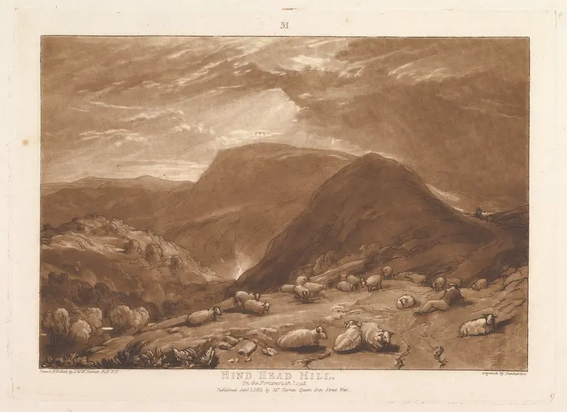 Hind Head Hill, on the Portsmouth Road (Liber Studiorum, part V, plate 25) Wall Art by Joseph Mallord William Turner - High-Resolution Digital Print