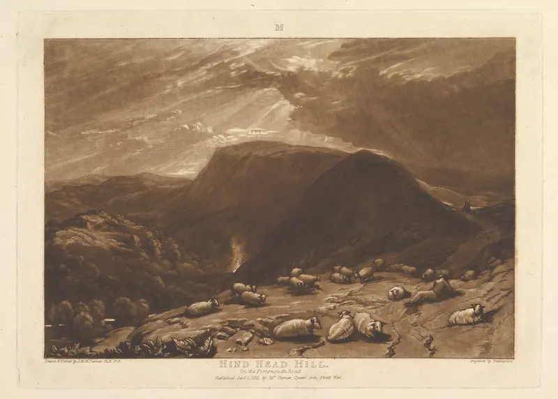Hind Head Hill, On the Portsmouth Road, part V, plate 25 from "Liber Studiorum" Wall Art by Joseph Mallord William Turner - High-Resolution Digital Print