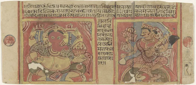 Hindoe goden, Ganesha en Sarasvati Wall Art by anonymous - High-Resolution Digital Print