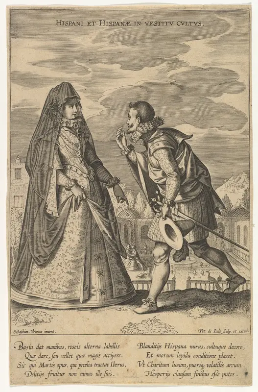 Hispani et Hispanae in Vestitu Cultus, from Fashions of Different Nations Wall Art by Pieter de Jode I - High-Resolution Digital Print