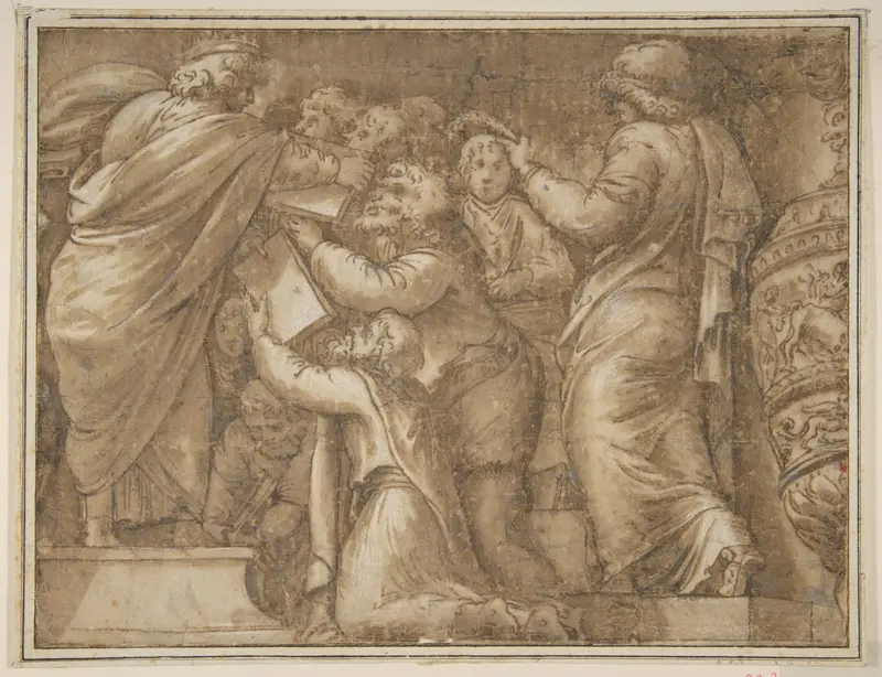 Historical Scene Wall Art by Polidoro da Caravaggio - High-Resolution Digital Print