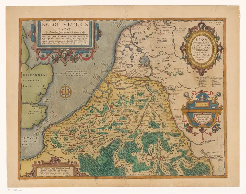 Historische kaart van de Nederlanden Wall Art by anonymous - High-Resolution Digital Print