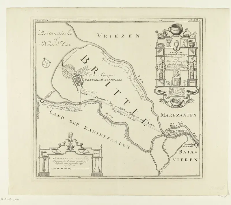 Historische kaart van de omgeving van Huis te Britten Wall Art by anonymous - High-Resolution Digital Print