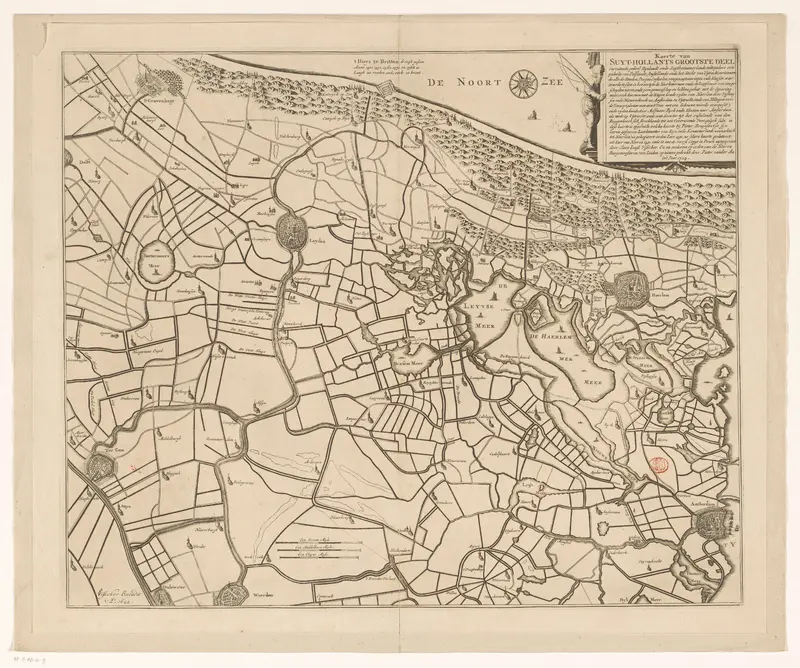 Historische kaart van een deel van Zuid- en Noord-Holland Wall Art by Unknown - High-Resolution Digital Print