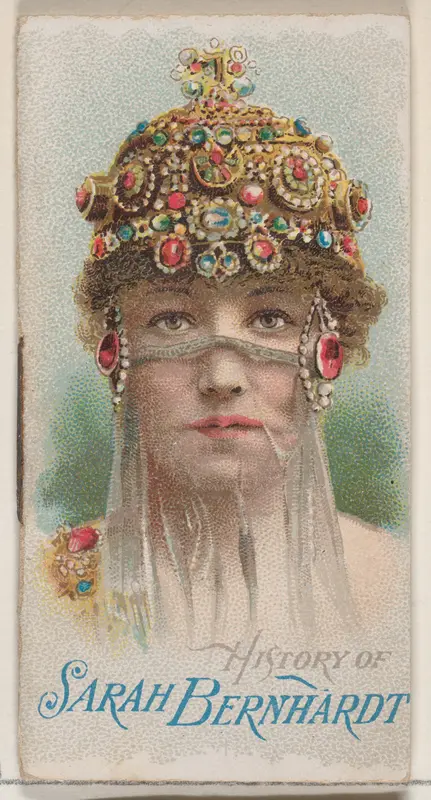 History of Sarah Bernhardt, from the Histories of Poor Boys and Famous People series of booklets (N79) for Duke brand cigarettes Wall Art by W. Duke, Sons & Co. - High-Resolution Digital Print