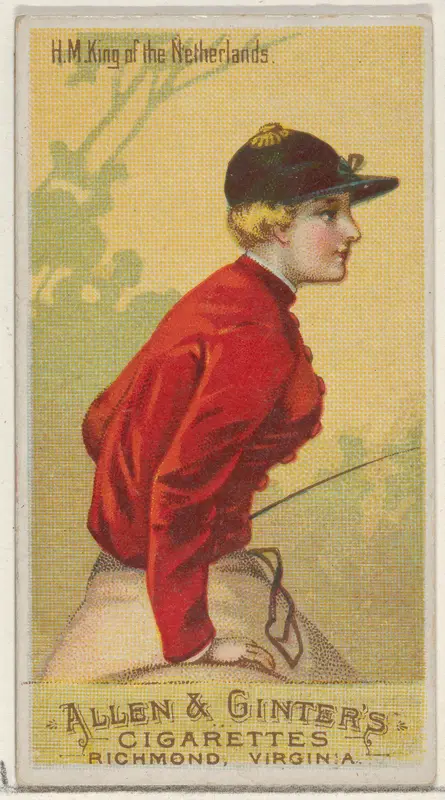 H.M. King of the Netherlands, from the Racing Colors of the World series (N22a) for Allen & Ginter Cigarettes Wall Art by Allen & Ginter - High-Resolution Digital Print