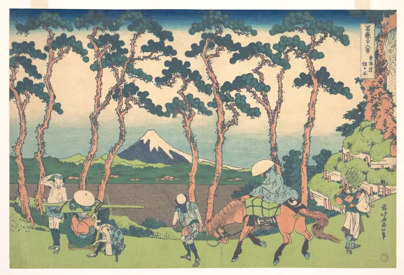 Hodogaya on the Tōkaidō (Tōkaidō Hodogaya), from the series Thirty-six Views of Mount Fuji (Fugaku sanjūrokkei)