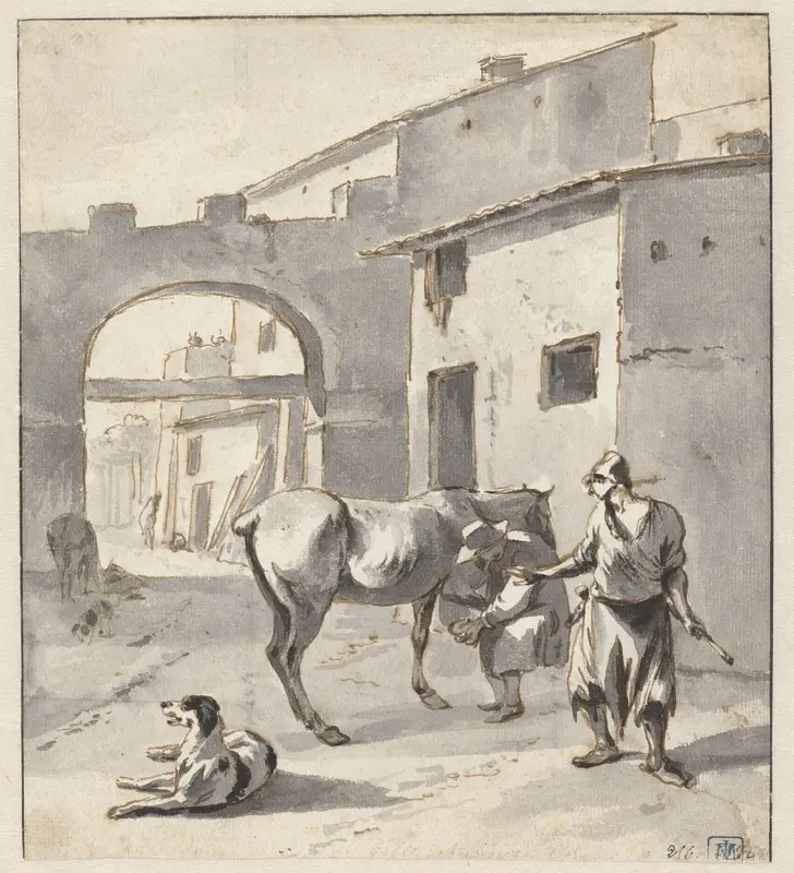 Hoefsmid in een Italiaanse stad Wall Art by Hendrik Verschuring - High-Resolution Digital Print