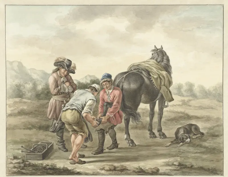 Hoefsmid in landschap Wall Art by Abraham Delfos - High-Resolution Digital Print