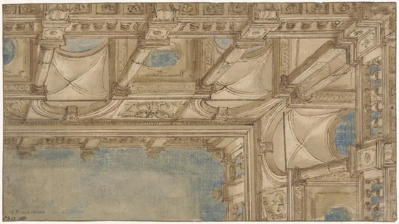 Hoek van een cortille met loggia Wall Art by Bartolommeo Suardi - High-Resolution Digital Print