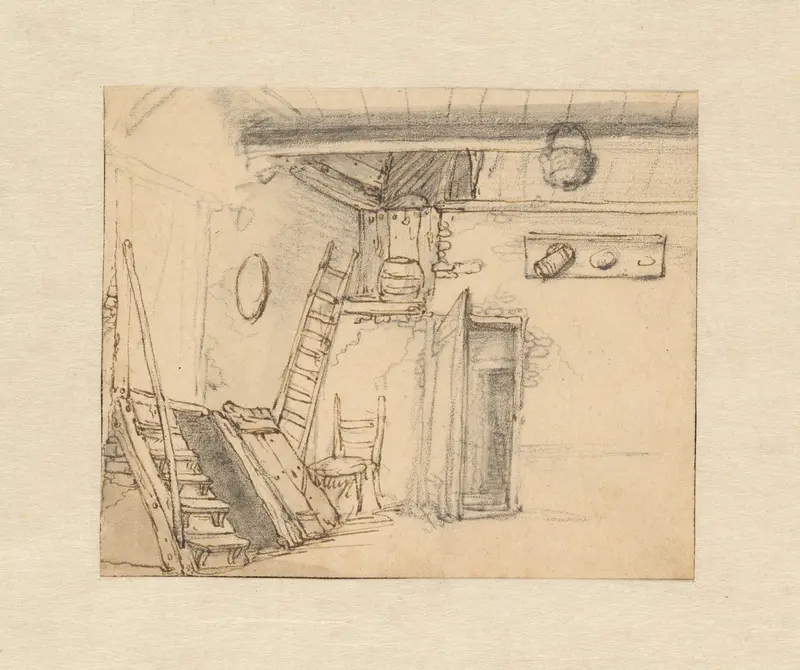 Hoek van het interieur van een schuur Wall Art by Unknown - High-Resolution Digital Print
