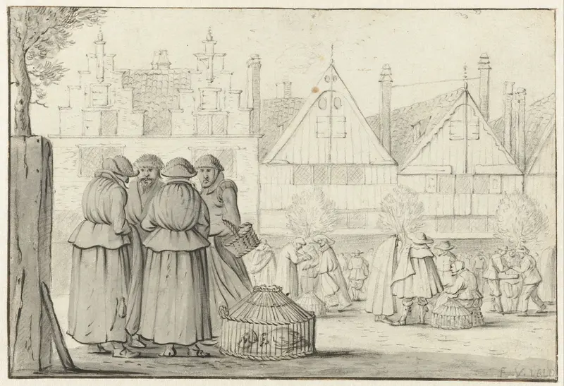 Hoendermarkt Wall Art by Jan Martens the Younger - High-Resolution Digital Print