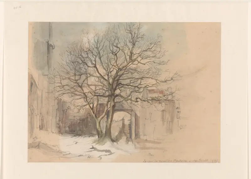 Hof van het Sint Antoniusklooster te Maastricht, in de winter Wall Art by Alexander Schaepkens - High-Resolution Digital Print