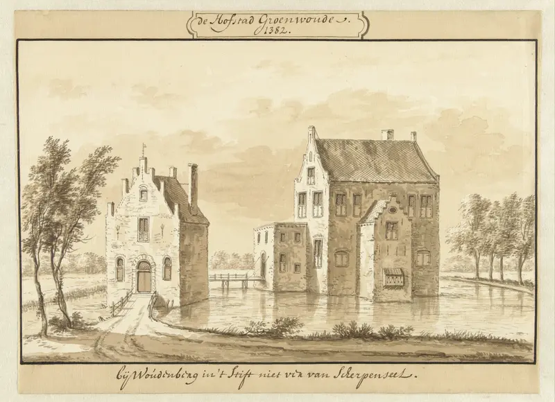 Hofstede Groenewoude in 1382 Wall Art by Abraham Rademaker - High-Resolution Digital Print