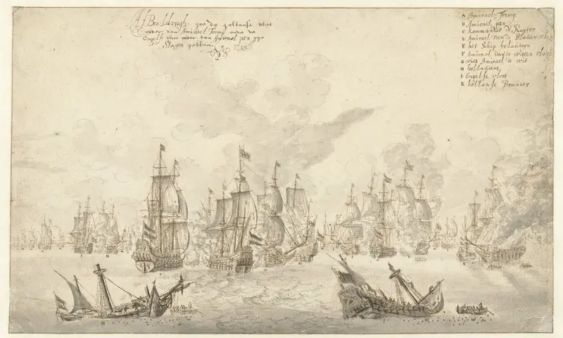 Hollandse vloot in de slag bij Terheide, 1653 Wall Art by Unknown - High-Resolution Digital Print