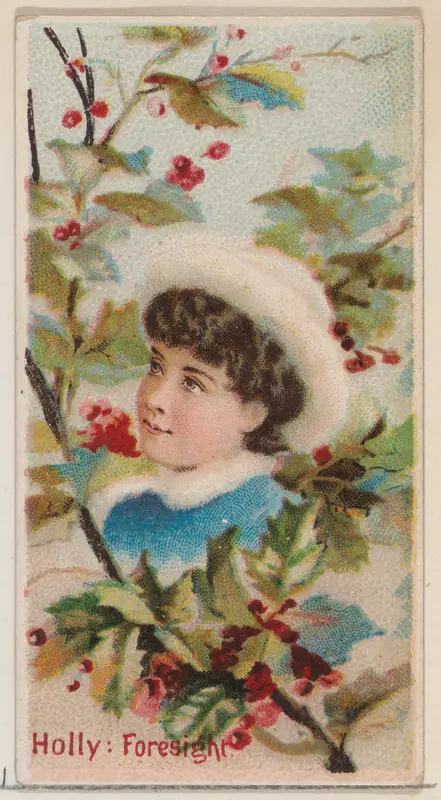 Holly: Foresight, from the series Floral Beauties and Language of Flowers (N75) for Duke brand cigarettes Wall Art by American Tobacco Company - High-Resolution Digital Print