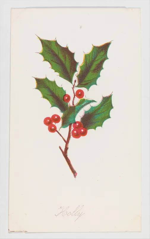 Holly, from "Autumn Leaves", Part 2 Wall Art by Louis Prang & Co. - High-Resolution Digital Print
