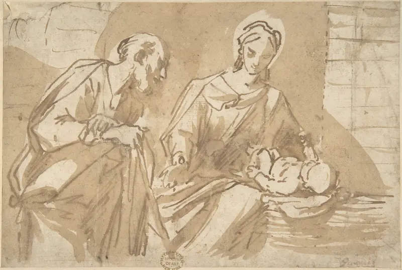 Holy Family Wall Art by Anonymous, Italian, Roman-Bolognese, 17th century - High-Resolution Digital Print