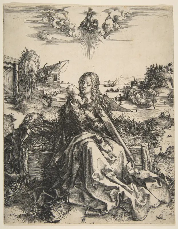 Holy Family with a Dragonfly Wall Art by Albrecht Dürer - High-Resolution Digital Print
