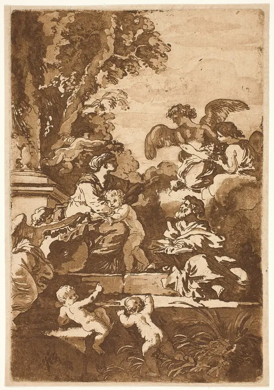 Holy Family with Angels Wall Art by Jean-Jacques Lagrenée - High-Resolution Digital Print
