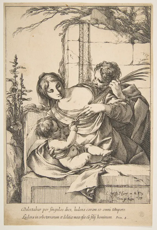 Holy Family with Palm Wall Art by Laurent de La Hyre - High-Resolution Digital Print