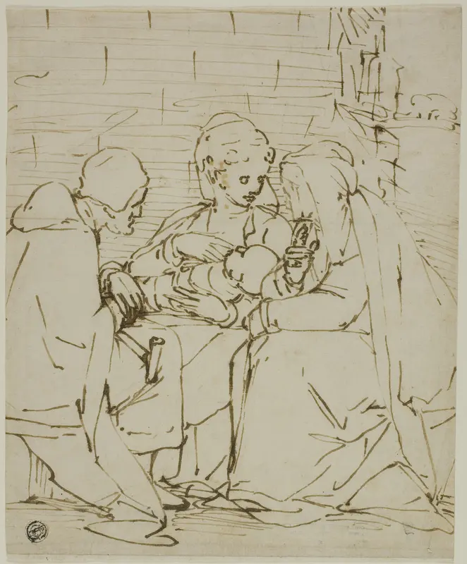 Holy Family with Saint Anne Wall Art by School of Luca Cambiaso - High-Resolution Digital Print