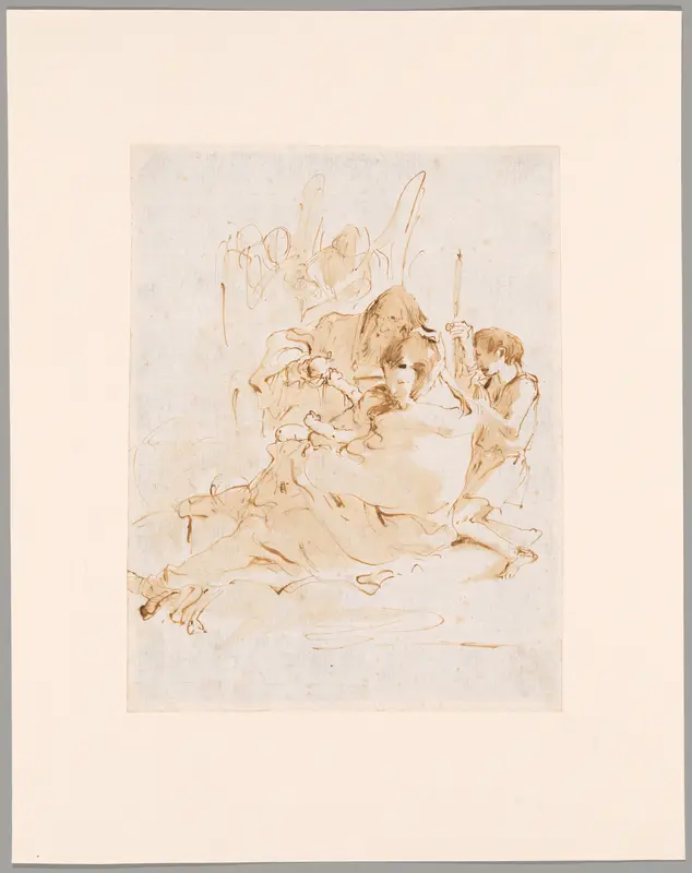 Holy Family with St. John and Two Angels Wall Art by Giovanni Battista Tiepolo - High-Resolution Digital Print