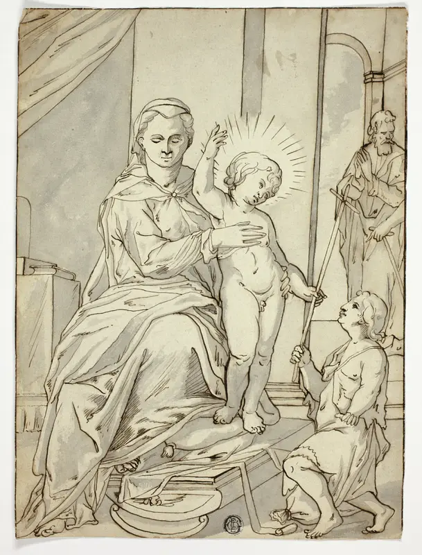 Holy Family with the Infant Saint John the Baptist Wall Art by Unknown - High-Resolution Digital Print