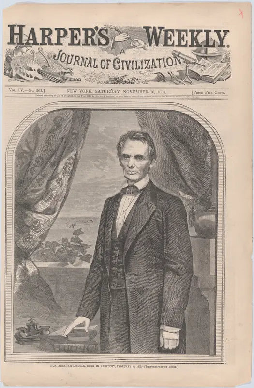 Hon. Abraham Lincoln, born in Kentucky, February 12, 1809 (from "Harper's Weekly," Vol. IV) Wall Art by Mathew B. Brady - High-Resolution Digital Print