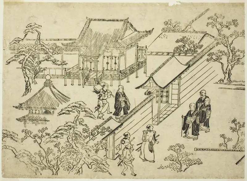 Honbo, from the series "Scenes of Flower-viewing at Ueno (Ueno hanami no tei)" Wall Art by Hishikawa Moronobu - High-Resolution Digital Print