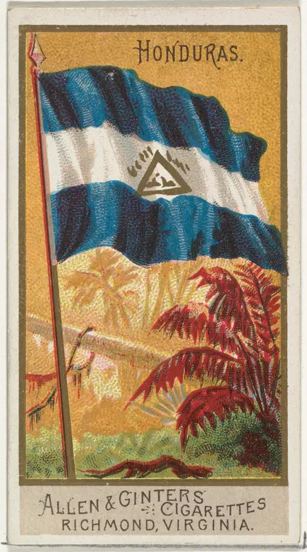Honduras, from Flags of All Nations, Series 2 (N10) for Allen & Ginter Cigarettes Brands Wall Art by Allen & Ginter - High-Resolution Digital Print