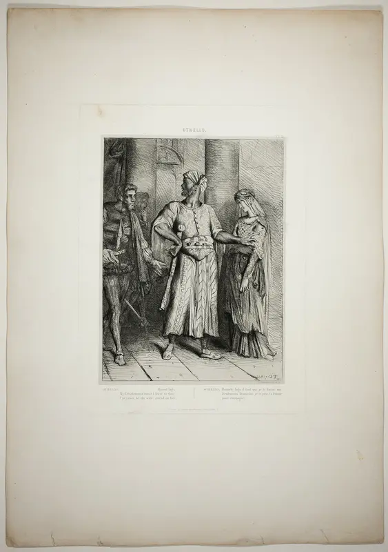 Honest Iago, my Desdemona must I leave to thee, plate four from Othello Wall Art by Théodore Chassériau - High-Resolution Digital Print