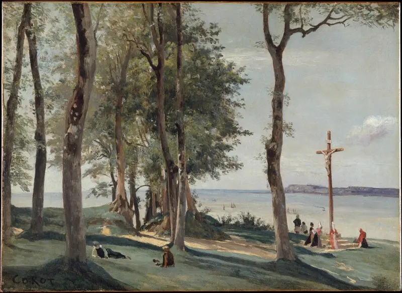 Honfleur: Calvary Wall Art by Camille Corot - High-Resolution Digital Print