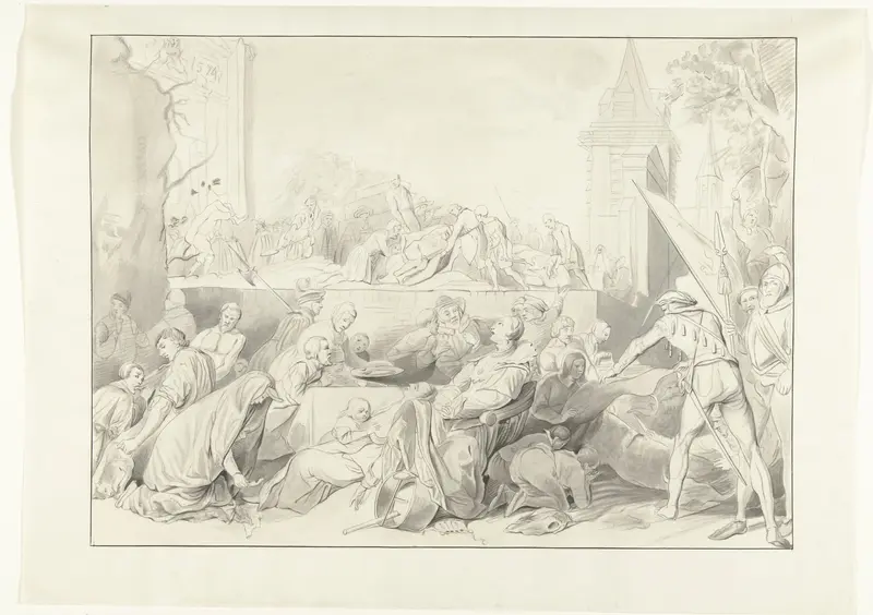 Hongersnood tijdens het beleg van Leiden, 1574 Wall Art by J.C. Wendel - High-Resolution Digital Print