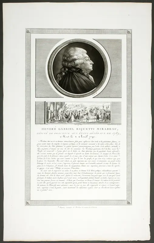 Honoré Gabriel Riquetti Mirabeau, Deputy of the Provence Region, from the series Tableaux historiques de la révolution française Wall Art by Levachez, père et fils - High-Resolution Digital Print