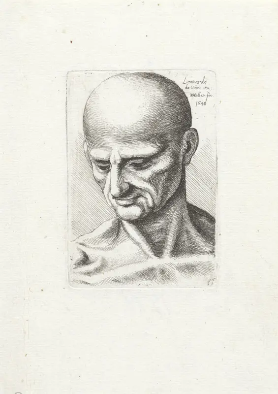 Hoofd en nek van een pezige kale man Wall Art by Unknown - High-Resolution Digital Print