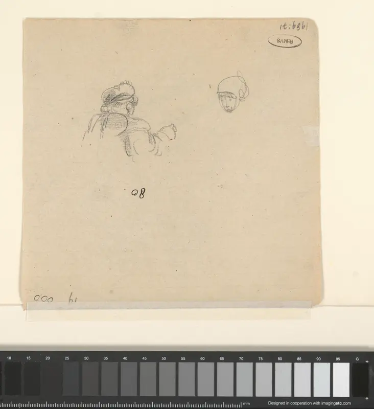 Hoofd en schouders van twee figuren Wall Art by Unknown - High-Resolution Digital Print