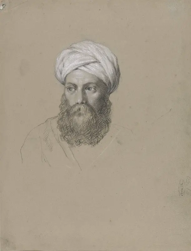 Hoofd van een Arabier met tulband Wall Art by Hendrik Willem Cramer - High-Resolution Digital Print