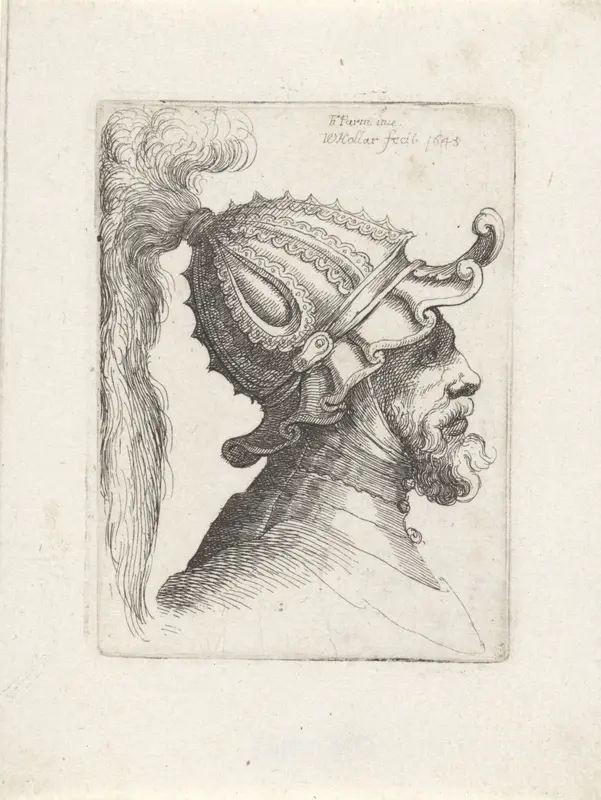 Hoofd van een man met gepluimde helm Wall Art by Unknown - High-Resolution Digital Print