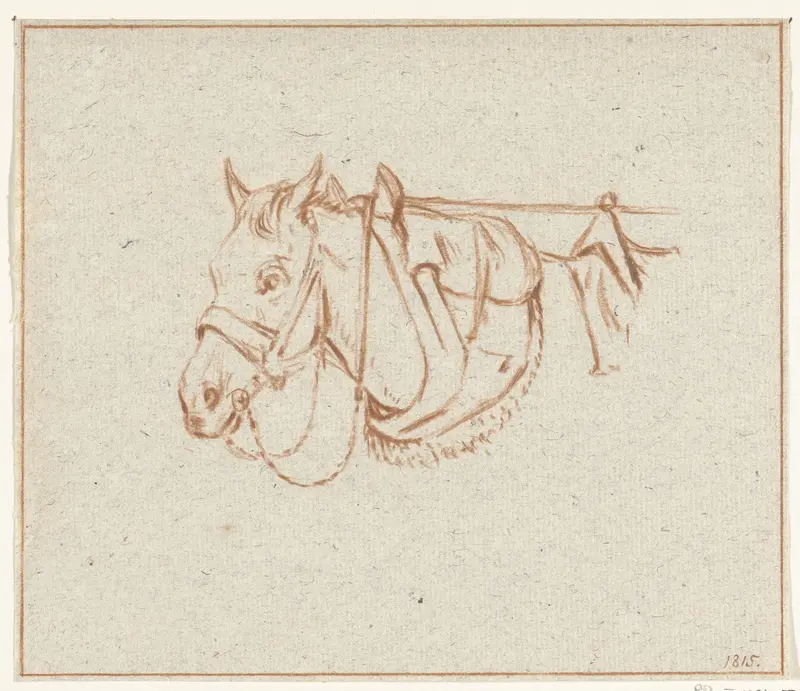 Hoofd van een opgetuigd paard, naar links Wall Art by Jean Bernard - High-Resolution Digital Print