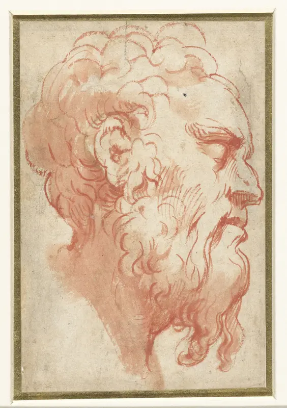 Hoofd van een oude man, en profil naar rechts Wall Art by anonymous - High-Resolution Digital Print