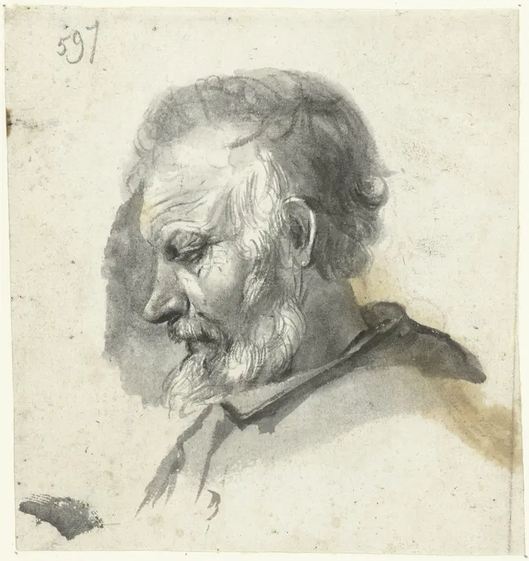 Hoofd van een oude man, in profiel Wall Art by Moses ter Borch - High-Resolution Digital Print